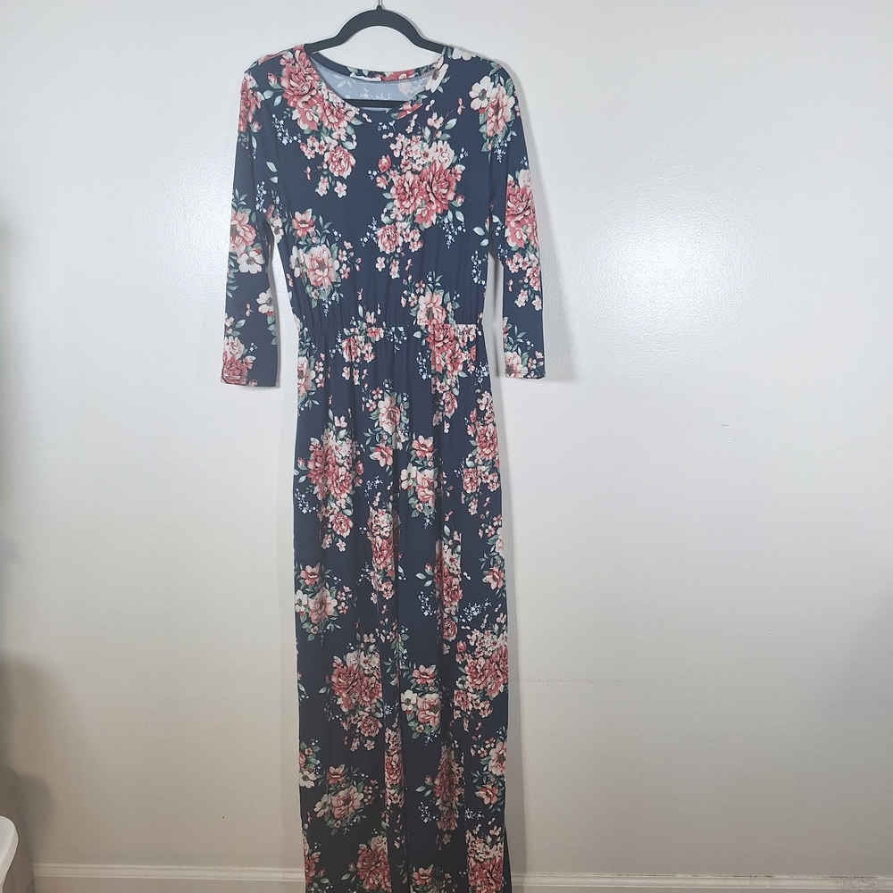 Navy Floral Maxi Dress